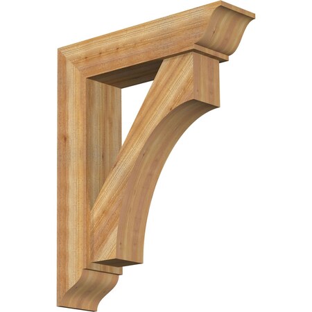 Ekena Millwork Westlake Traditional Rough Sawn Bracket w/ Offset Brace, Western Red Cedar, 8"W x 32"D x 40"H BKT0806X32X40WTL01RWR